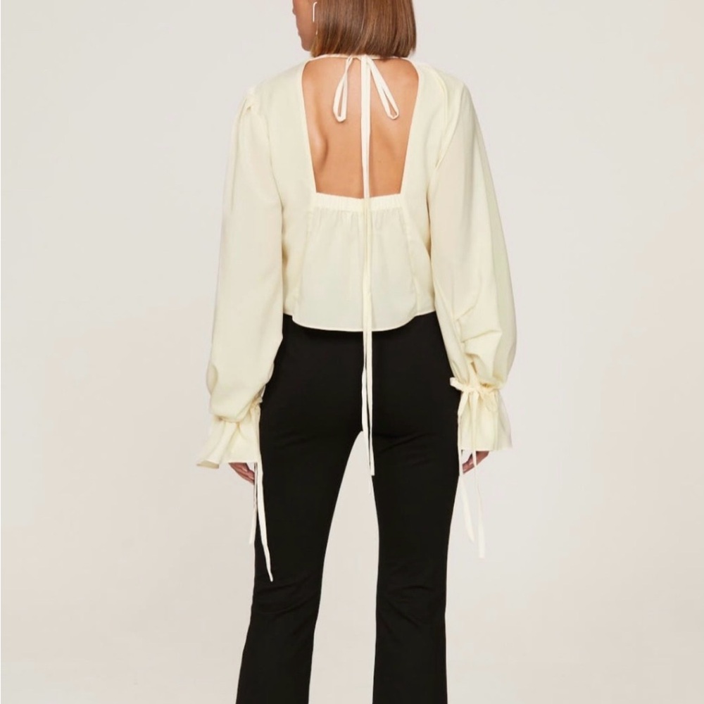 Osman Yousefzada Draped Tie Sleeve Blouse - Picture 2 of 4